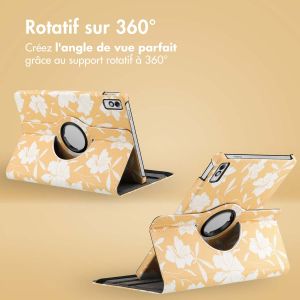 iMoshion Coque tablette Design rotatif à 360° Lenovo Tab M10 5G - Yellow Flowers