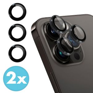 iMoshion Lot de 2 protections d'objectif de caméra pour iPhone 15 Pro / 15  Pro Max - Noir