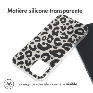 iMoshion Coque Design iPhone 12 (Pro) - Leopard Transparent