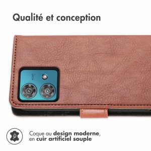 iMoshion Étui de téléphone portefeuille Luxe Motorola Moto G84 - Brun