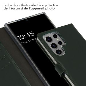 Selencia Étui de téléphone portefeuille en cuir véritable Samsung Galaxy S24 Ultra - Vert