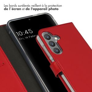 Selencia Étui de téléphone portefeuille en cuir véritable Samsung Galaxy S24 - Rouge