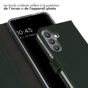 Selencia Étui de téléphone portefeuille en cuir véritable Samsung Galaxy S24 - Vert