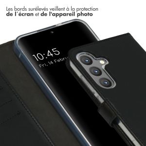 Selencia Étui de téléphone portefeuille en cuir véritable Samsung Galaxy S24 Plus - Noir