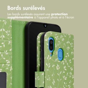 iMoshion Étui de téléphone portefeuille Design Samsung Galaxy A40 - Green Flowers