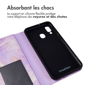iMoshion Étui de téléphone portefeuille Design Samsung Galaxy A40 - Purple Marble