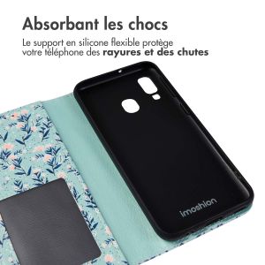 iMoshion Étui de téléphone portefeuille Design Samsung Galaxy A40 - Bleu Flowers