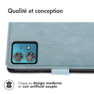 iMoshion Étui de téléphone portefeuille Luxe Motorola Edge 40 Neo - Bleu clair