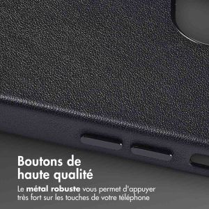 Accezz Coque arrière en cuir avec MagSafe iPhone 12 (Pro) - Onyx Black