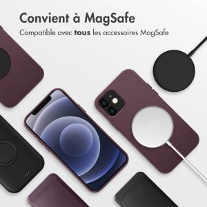 Accezz Coque arrière en cuir avec MagSafe iPhone 12 (Pro) - Heath Purple