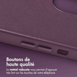 Accezz Coque arrière en cuir avec MagSafe iPhone 12 (Pro) - Heath Purple