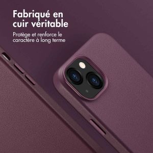 Accezz Coque arrière en cuir avec MagSafe iPhone 13 - Heath Purple