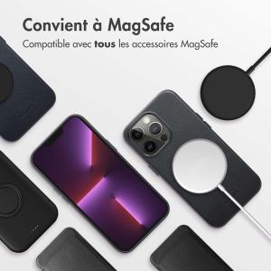 Accezz Coque arrière en cuir avec MagSafe iPhone 13 Pro - Onyx Black