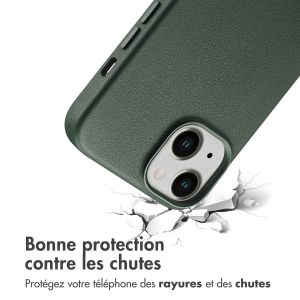 Accezz Coque arrière en cuir avec MagSafe iPhone 14 - Cedar Green