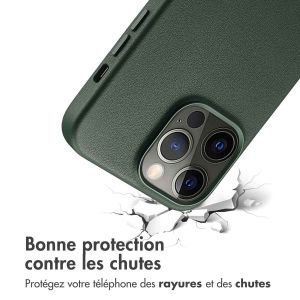Accezz Coque arrière en cuir avec MagSafe iPhone 14 Pro Max - Cedar Green