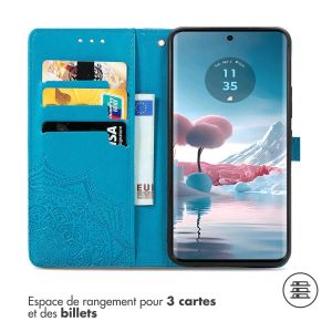 iMoshion Etui de téléphone portefeuille Mandala Motorola Edge 40 Neo - Turquoise