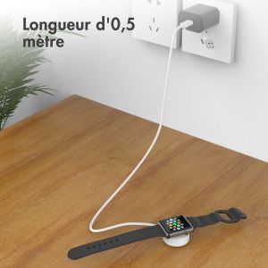 iMoshion Câble de chargement Apple Watch USB-C et USB-A - 0,5 mètre - Blanc