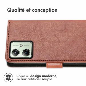 iMoshion Étui de téléphone portefeuille Luxe Motorola Moto G54 - Brun