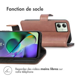 iMoshion Étui de téléphone portefeuille Luxe Motorola Moto G54 - Brun