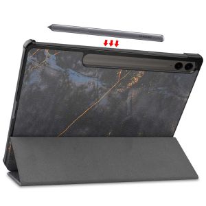 iMoshion Coque tablette Design Samsung Tab S9 FE Plus - Black Marble