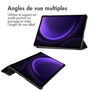 iMoshion Coque tablette Design Trifold Samsung Tab S9 FE / Tab S9 - Don't touch