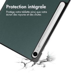 iMoshion Coque tablette Trifold Samsung Tab S9 FE 10.9 pouces / Tab S9 11.0 pouces - Vert foncé