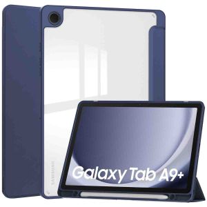 iMoshion Coque tablette rigide Trifold iPad pour Samsung Galaxy Tab A9 Plus  - Bleu foncé