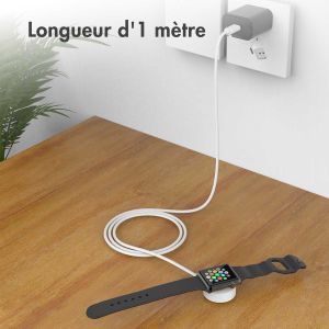 iMoshion Câble de chargement Apple Watch USB-C et USB-A - 1 mètre - Blanc