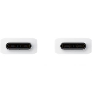 Samsung Original câble USB-C vers USB-C - 1.8 meter - 25 Watt - Blanc + Original l'Adapteur de charge radpide USB-C emballage d'usine - 25 Watt - Blanc