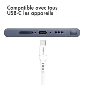 iMoshion Braided USB-C vers câble USB-A - 0,25 mètre - Blanc