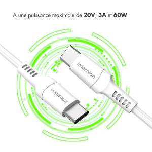 iMoshion Braided USB-C vers câble USB-C - 0,25 mètre - Blanc