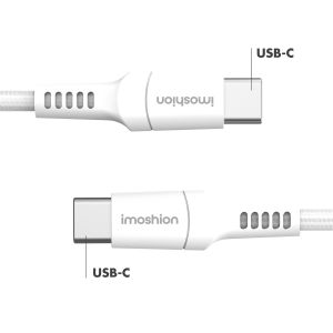iMoshion Braided USB-C vers câble USB-C - 1 mètre - Blanc