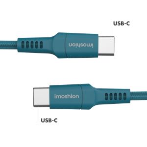 iMoshion Braided USB-C vers câble USB-C - 1 mètre - Bleu foncé