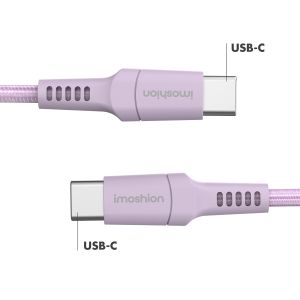 iMoshion Braided USB-C vers câble USB-C - 2 mètre - Lilas