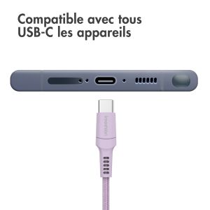 iMoshion Braided USB-C vers câble USB-C - 2 mètre - Lilas