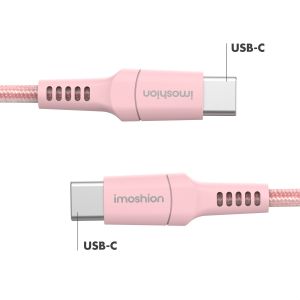 iMoshion Braided USB-C vers câble USB-C - 2 mètre - Rose