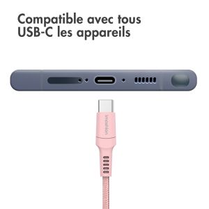 iMoshion Braided USB-C vers câble USB-C - 2 mètre - Rose