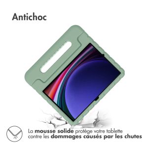 iMoshion Coque kidsproof avec poignée Samsung Galaxy Tab S9 / Tab S9 FE - Olive Green