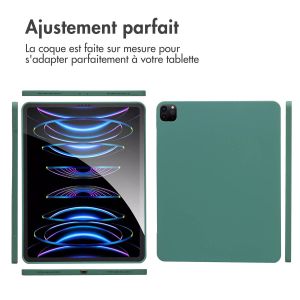 Accezz Coque Liquid Silicone avec porte-stylet iPad Pro 12.9 (2022) / Pro 12.9 (2021) / Pro 12.9 (2020) - Vert foncé