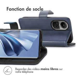 iMoshion Étui de téléphone portefeuille Luxe Oppo Reno 10 / 10 Pro - Bleu foncé