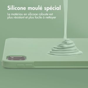 Accezz Coque Liquid Silicone avec porte-stylet iPad Pro 11 (2018 - 2022) - Vert clair