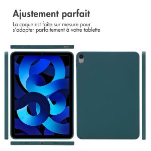 Accezz Coque Liquid Silicone avec porte-stylet iPad Air 5 (2022) / Air 4 (2020) - Vert foncé