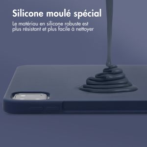 Accezz Coque Liquid Silicone avec porte-stylet iPad Pro 11 (2018 - 2022) - Bleu foncé