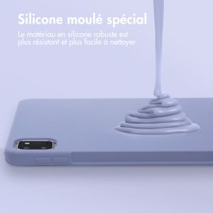 Accezz Coque Liquid Silicone avec porte-stylet iPad Pro 11 (2018 - 2022) - Lila