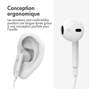 iMoshion ﻿Ecouteurs - Ecouteurs filaires - Connexion AUX / prise jack 3,5 mm - Blanc