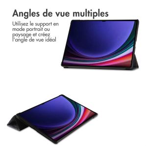 iMoshion Coque tablette Design Trifold Samsung Galaxy Tab S9 Ultra - Black Marble