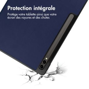 iMoshion Coque tablette Trifold Samsung Galaxy Tab S9 Ultra 14.6 pouces - Bleu foncé