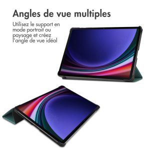 iMoshion Coque tablette Trifold Samsung Galaxy Tab S9 11.0 pouces - Vert foncé