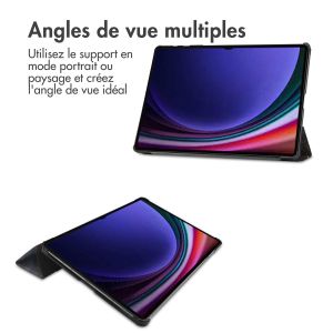 iMoshion Coque tablette Design Trifold Samsung Galaxy Tab S9 Plus - Black Marble