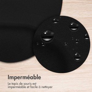 iMoshion Tapis de souris ergonomique - Tapis de souris avec repose-poignet - 30x25 cm - Noir